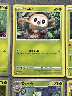 Rowlet Dartrix Pokemon Cards Lot Komiya Art 2021-2024 Starter Pokemon Grass Type - Image 3