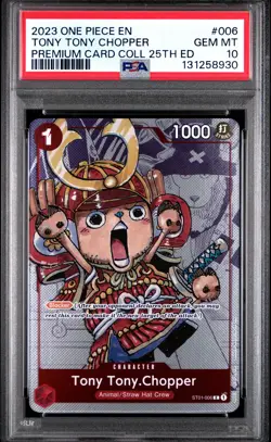 2023 ONE PIECE PREM BANDAI PREM CARD COLL 25TH ED #006 TONY TONY CHOPPER PSA 10 - Image 1