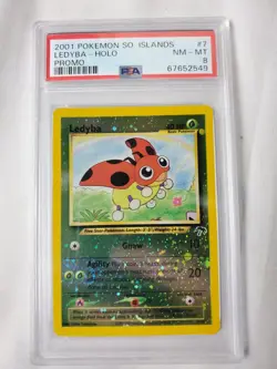 Swirl PSA 8 NM-MT Ledyba Southern Islands Promo Holo Pokemon Card 7/18 - Image 1