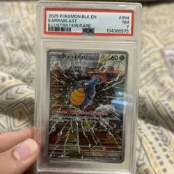Pokemon TCG Black Bolt Karrablast Illustration Rare card PSA 7 [POP 1] - Image 1