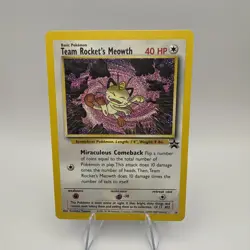 Team Rocket's Meowth 18/53 Black Star Wotc Promo Pokemon Card TCG English - Image 1