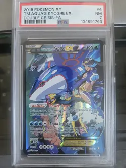 Pokemon TCG Team Aqua's Kyogre-EX Double Crisis Holo Card 6/34 PSA 7 - Image 1