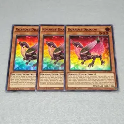 Yugioh Roxrose Dragon LIOV 1st Ed Super Rare 3 Card Playset NM - Image 1
