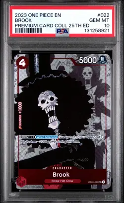 2023 ONE PIECE PREMIUM BANDAI PREMIUM CARD COLLECTION 25TH ED #022 BROOK PSA 10 - Image 1