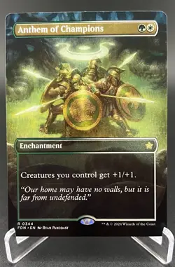 Anthem of Champions (Borderless, Regular, #344, NM) Foundations (FDN), MTG - Image 1