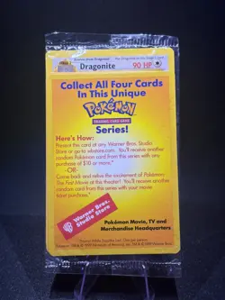 1x Sealed DRAGONITE # 5 Black Star Promo WB Movie WOTC Pokemon Card (Yellow) - Image 1