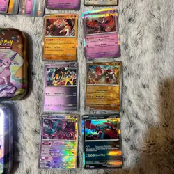 Pokemon Prismatic Evolutions Lot Empty Tins And Cards ( Rare And Other Base) - Image 2