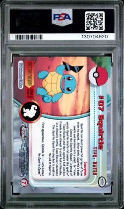 2000 TOPPS CHROME POKEMON T.V. #7 SQUIRTLE PSA 9 - Image 2