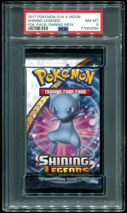 PSA 8 Shining Legends Booster Pack Shining Mew Artwork Sealed 2017 Pokemon - Image 1