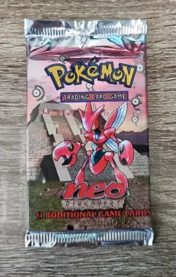 EMPTY NO CARDS Neo Discovery Pokemon Scizor TCG Pack Opened - Image 1
