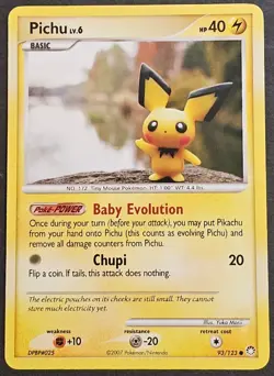 Pichu Lv.6 93/123 Mysterious Treasures 2007 Pokemon TCG Common NM - Image 1