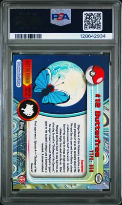1999 TOPPS POKEMON TV #12 BUTTERFREE PSA 9 - Image 2