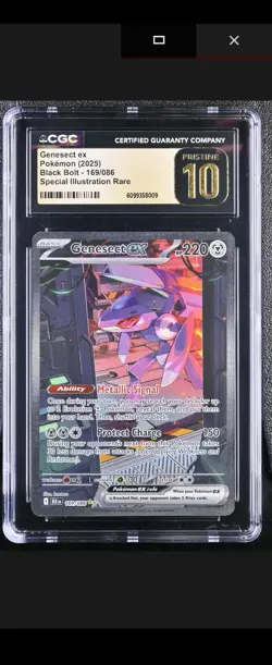 Pokemon TCG Black Bolt Genesect EX Card 164/086 Secret Rare CGC PRESTINE 10! - Image 1