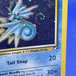 Pokemon TCG Misty's Seadra Prerelease Holo Card With Rare Holo Swirl 9/132 WOTC - Image 4