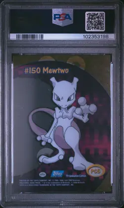 2000 TOPPS POKEMON TV ANIMATION CLEAR CARDS #PC5 MEWTWO PSA 10 - Image 2