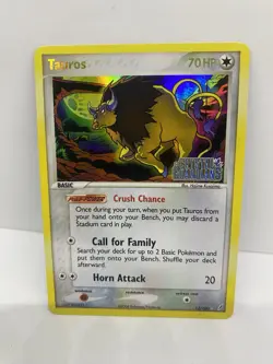 Pokemon Card - Tauros (12/100) EX Crystal Guardians Stamped - Reverse Holo - Image 1