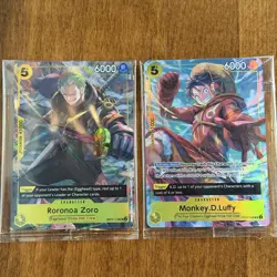 One Piece TCG Luffy And Zoro Egghead Sealed Promo cards NM - Image 1