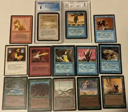 MTG Lot of 14 OLD & VINTAGE Cards. GRADED ALPHA & BETA, Arabian Nights. AWESOME! - Image 1