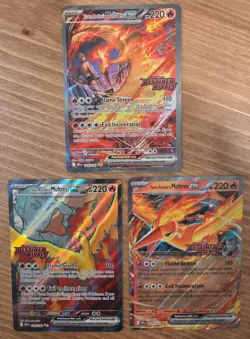 Lot of (3) Pokemon Team Rocket’s Moltres Ultra-Premium Collection Promo Cards - Image 1
