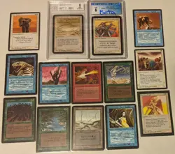 MTG Lot of 14 OLD & VINTAGE Cards. ALPHA & BETA GRADED, Arabian Nights, MISPRINT - Image 1