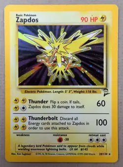 Lot of 2 POKEMON CARDS American Holos, ZAPDOS & VAPOREON, 1999, Used - Image 2