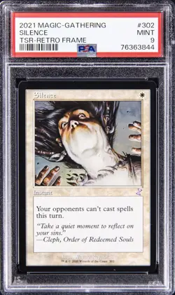 2021 MTG TIME SPIRAL REMASTERED RETRO FRAME #302 SILENCE PSA 9 - Image 1