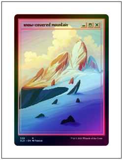 1x Snow-Covered Mountain, Foil 328 Pixel, Secret Lair, Magic, MTG NM - Image 1