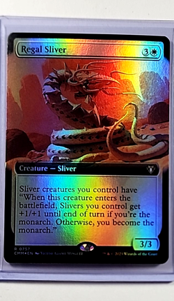 MTG Magic the Gathering Commander Masters Extended Art Foil #757 Regal Sliver - Image 1