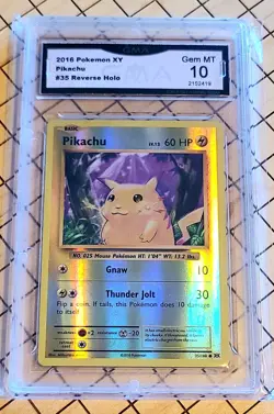 GMA 10 GEM MINT Pikachu 35/108 REVERSE HOLO XY Evolutions Pokemon Card 627 - Image 1