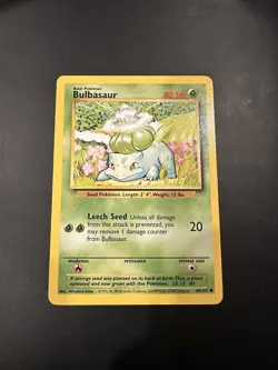 BULBASAUR - Base Set - 44/102 - Common - Pokemon Card Unlimited Edition - NM - Image 1