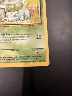 BULBASAUR - Base Set - 44/102 - Common - Pokemon Card Unlimited Edition - NM - Image 3