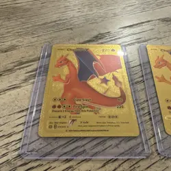 Set of 2 - Charizard V Gold Foil Collectors Pokemon Card (NM) secret Rare Card - Image 2