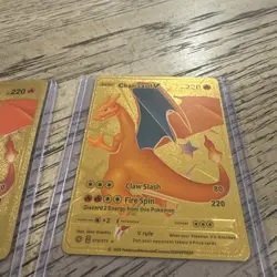 Set of 2 - Charizard V Gold Foil Collectors Pokemon Card (NM) secret Rare Card - Image 3
