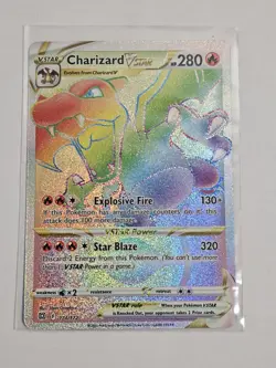 Pokemon TCG Charizard Vstar Brilliant Stars 174/172 Secret Rare Rainbow Foil - Image 1