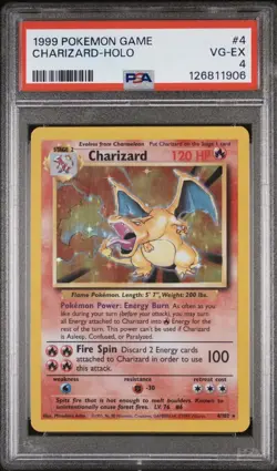 1999 Pokemon Base Set Charizard #4 /102 PSA 4 VG-EX - Image 1