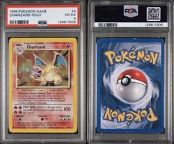 1999 Pokemon Base Set Charizard #4 /102 PSA 4 VG-EX - Image 3