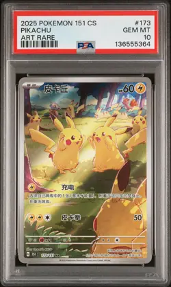 2025 POKEMON SIMPLIFIED CHINESE 151 C-COLLECTION 151 ART RARE PIKACHU PSA 10 - Image 1
