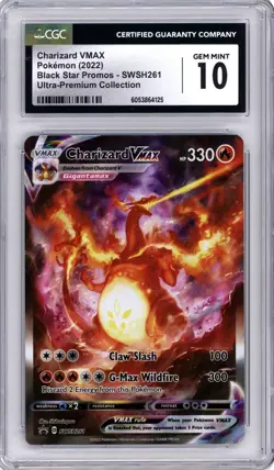 2022 POKEMON SWSH BLACK STAR PROMO #261 FULL ART/CHARIZARD VMAX GEM MINT 10 - Image 1