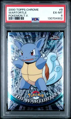 2000 TOPPS CHROME POKEMON T.V. #8 WARTORTLE PSA 6 - Image 1