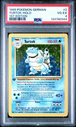 1999 POKEMON GERMAN 1ST EDITION #2 TURTOK-HOLO PSA 4 - Image 1