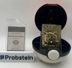 Pokemon Special ED 23 Karat Gold Plated Card #39 JigglyPuff Pokeball Display COA - Image 1