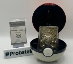 Pokemon Special ED 23 Karat Gold Plated Card #61 Poliwhirl Pokeball Display COA - Image 1