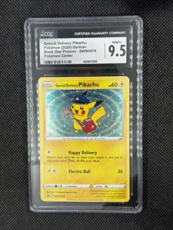 Special Delivery Pikachu SWSH074 SWSH Black Star Promo Card CGC 9.5 Error Label* - Image 3