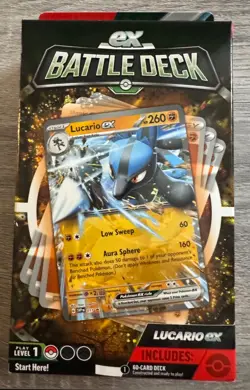New In Box Pokemon TCG Lucario ex Battle Deck Factory Sealed 60 Cards - Image 1