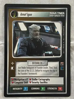 Star Trek CCG 1E Dominion AMAT'IGAN Rare Card NEVER PLAYED - Image 1