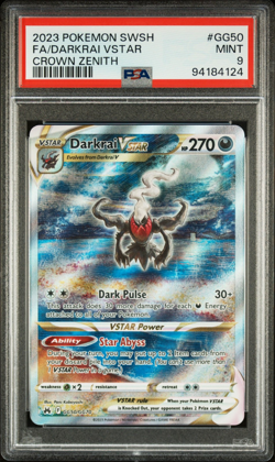 PSA 9 Mint | Pokemon Crown Zenith Darkrai VSTAR Alt Art GG50/GG70 Card - Image 1