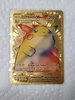 Pokemon Card Pikachu VMax 310HP Rainbow Gold Foil Color Fan Art 044/185 - Image 1