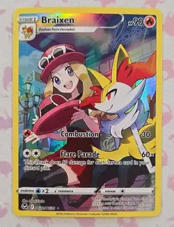 Pokemon Card Braixen TG01 SWSH12: Silver Tempest Trainer Gallery Full Art Holo - Image 1