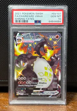 2021 Pokemon Sword and Shield Shining Fates Charizard VMAX SV107/SV122 PSA 10 - Image 1