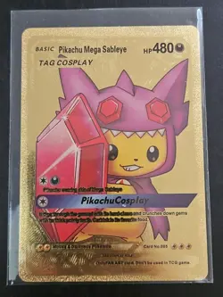 Pokemon Pikachu Mega Sableye Gold Foil (Fan Art) - Image 1